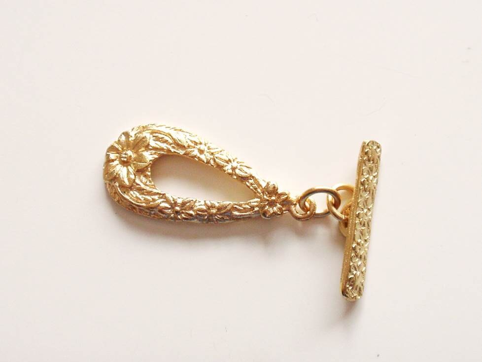 Gold Britannium Clasp, Pewter Toggle, Toggle, Pewter Clasp, Britannium Clasp, , Vintage Clasp, Floral Toggle, Vintage Toggle, Gold Clasp