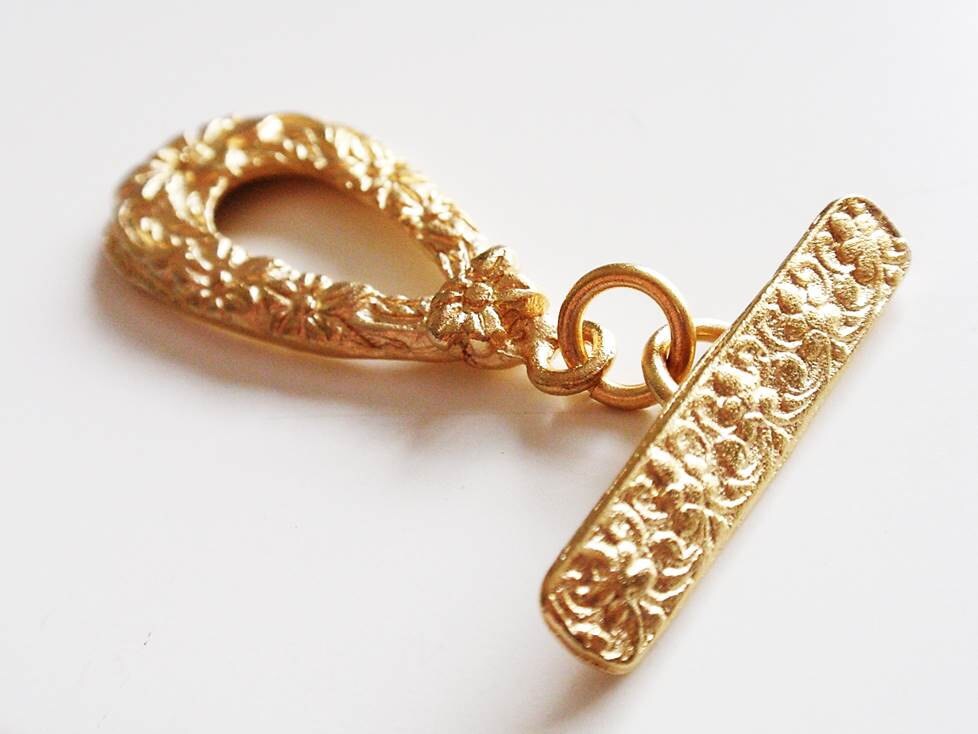 Gold Britannium Clasp, Pewter Toggle, Toggle, Pewter Clasp, Britannium Clasp, , Vintage Clasp, Floral Toggle, Vintage Toggle, Gold Clasp