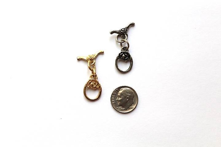 Gold Rose Toggle, Rose Toggle, Britannium Toggle, Pewter Clasp, Pewter Toggle, Britannium Clasp, Rose Charm, Flower Clasp, Britannium
