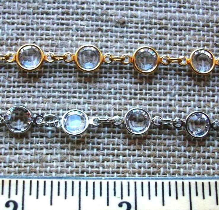 Swarovski Crystal Chain, Crystal Chain, Silver Crystal Chain, Gold Crystal Chain, Beaded Chain