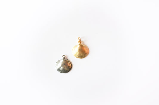Scallop Shell Charm – Silver or Gold Finish | Britannium Beach Pendant for Jewelry Making