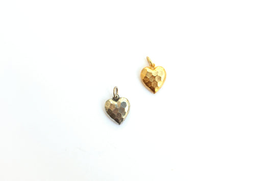 Hammered Heart Charm in Britannium – Petite Elegance with Artisanal Flair