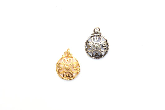 Open Design Shield Pendant in Britannium – Artistry Unveiled in Twisted Texture
