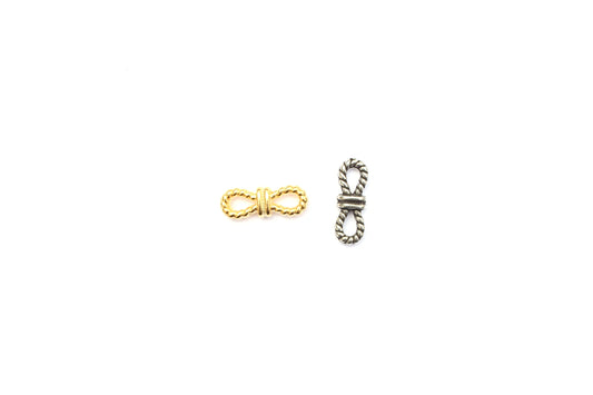 Braided Rope Figure 8 Charm or Connector in Britannium