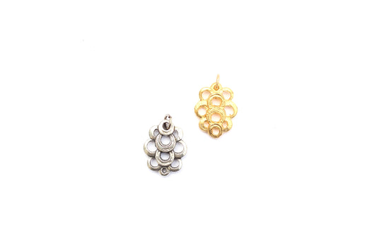 Scalloped Cloud Charm or Connector in Britannium
