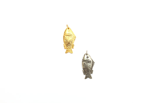 Chubby Fish Charm in Britannium – Whimsical Nautical Catch on a Hook