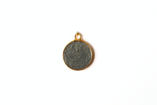 Buddha Medallion in Mixed Metal Britannium