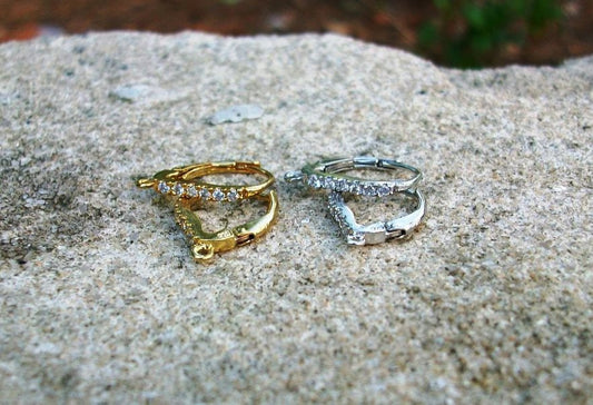 Beautiful leverback earring finding with cubic zirconia, leverbacks, earring finding with cz