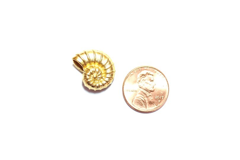 Nautilus Shell Charm, Gold Beach Charm, Shell Pendant, Shell Charm Bracelet, Beach Jewelry, Shell Charm Bracelet
