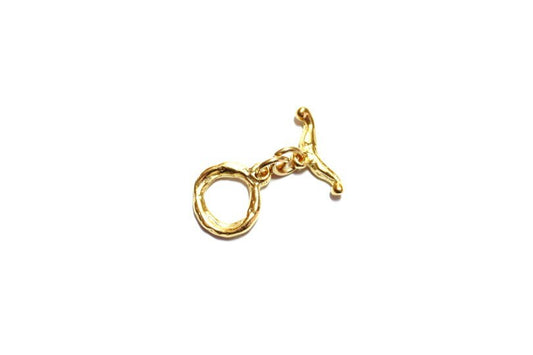 Gold Hammered Toggle Clasp, Gold Toggle, Pewter Clasp, Pewter Toggle, Branch Toggle, Small Toggle, Small Gold Toggle