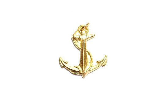 Gold Anchor Charm, Nautical Charm, Beach Jewelry, Charm Bracelet, Gold Anchor Charm, Pirate Charm, Sailing Charm, Nautical Charm, Pewter