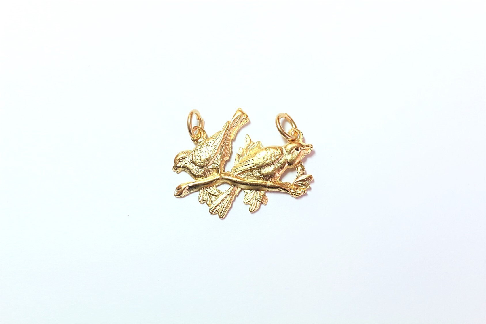 Bird Charm, Bird Pendant, Charm Hanger, Silver Hanger, Gold Pendant, Gold Charm, Charm Bracelet, Britannium, Nature Charm, Sparrow