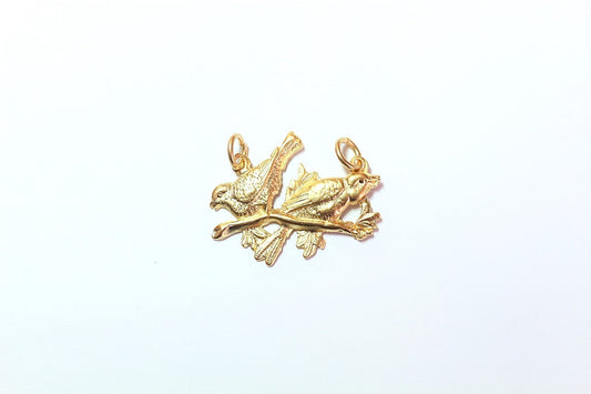 Bird Charm, Bird Pendant, Charm Hanger, Silver Hanger, Gold Pendant, Gold Charm, Charm Bracelet, Britannium, Nature Charm, Sparrow