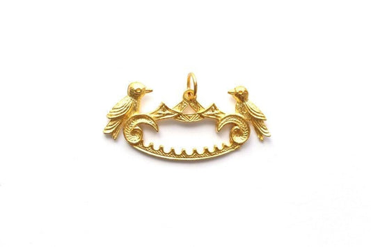 Gold Connector Component, Bird Pendant, Charm Hanger, Gold Pendant, Gold Charm, Divider Bar, Gold Multi Strand, Jewelry Component, Finding