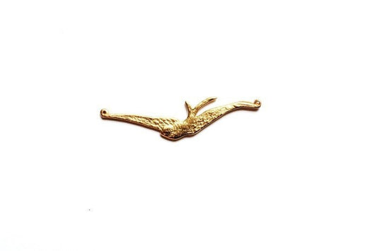Gold Bird Connector Component, Gold Swallow Charm, Bird Pendant, Gold Pendant, Gold Charm, Jewelry Component, Jewelry Connector, Finding