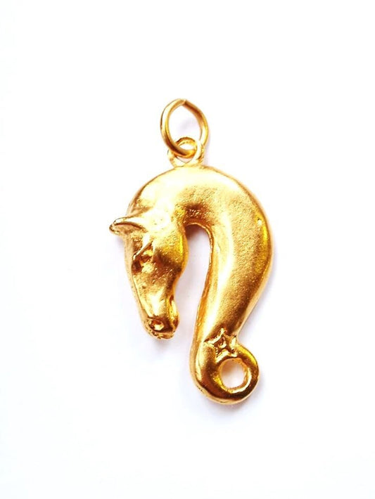 Gold Horse Head Charm, Pewter Charm, Horse Charm, Horse Necklace, Horse Jewelry, Jewelry Finding