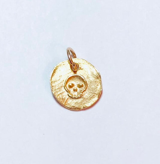 Gold Skull Charm, Skull Pendant, Skull Necklace, Gold Charm, Pewter, Charm Bracelet, Pewter Charm, Gold Skull