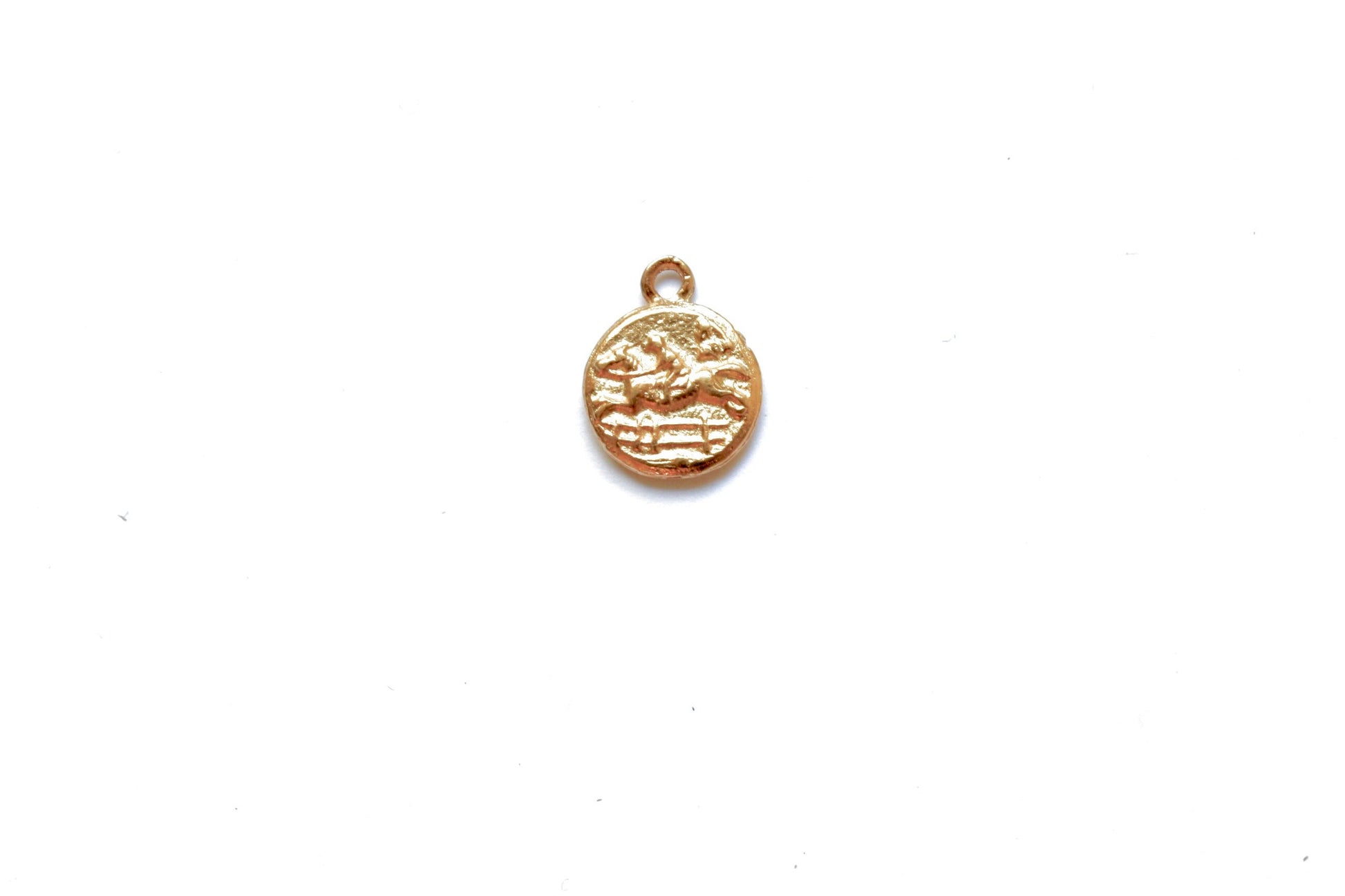 Gold Horse Coin Charm, Equestrian Jewelry, Equestrian Charm, Horse Pendant, Charm Bracelet, Jumping Horse, Horseback Riding, Jewelry Supply