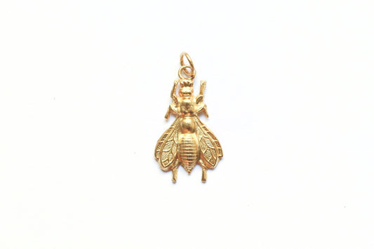 Gold Bee Charm, Anatomical Bee Charm, Bumblebee Charm, Queen Bee Charm, Bee Jewelry, Garden Charm, Garden Jewelry, Nature Charm, Finding