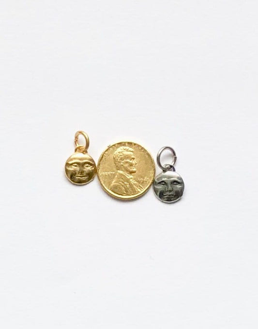 Man in the Moon, Moon Coin Charm, Gold Moon, Silver Moon, Celestial Jewelry, Cosmic Charm, Jewelry Finding, Astrological Jewelry, Astrology
