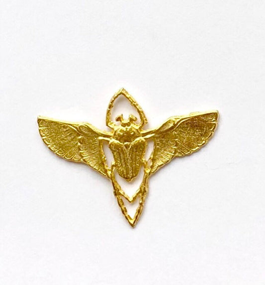 Scarab Charm, Gold Pendant, Scarab Necklace, Insect Charm, Pewter Charm, Britannium, Egyptian Jewelry, Beetle