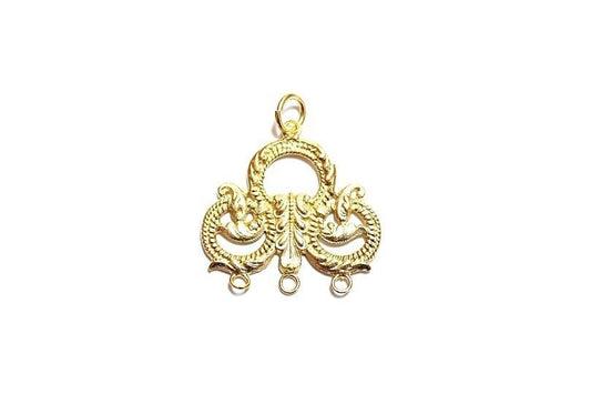 Gold Chandelier Component, Three Strand Connector, Multi Strand Component, Chandelier Earring, Jewelry Component, Divider Bar, Connector