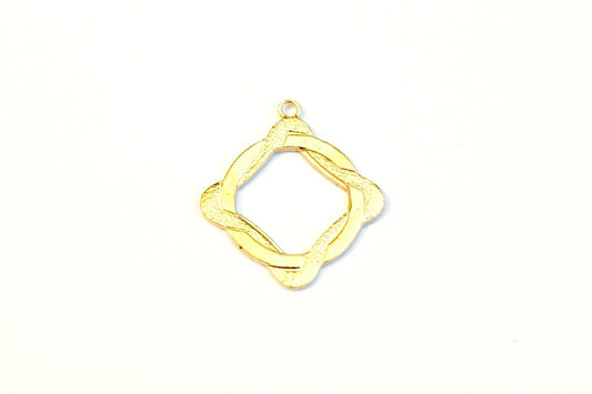 Gold Square Hoop Component, Braided Hoop, Square Hoop, Gold Hoop, Earring Component, Jewelry Making Supply, Jewelry Finding, Pewter Hoop