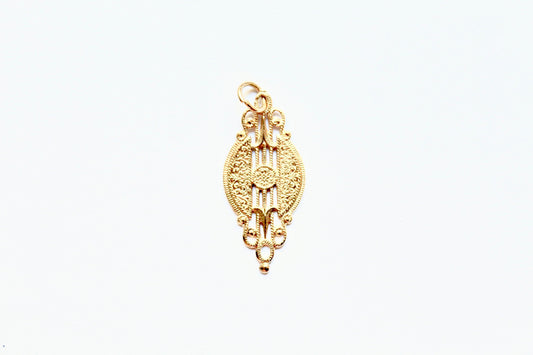 Gold Deco Connector, Vintage Connector, Antique Supply, Antique Jewelry, Art Deco Jewelry, Earring Component, Pewter Finding, Britannium