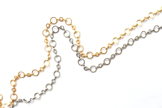 Bulk Chain By The Foot, Loop Chain, Circle Chain, Jewelry Finding, Jewelry Supplier, Necklace Chain, Charm Bracelet Chain, Gold Chain,Silver