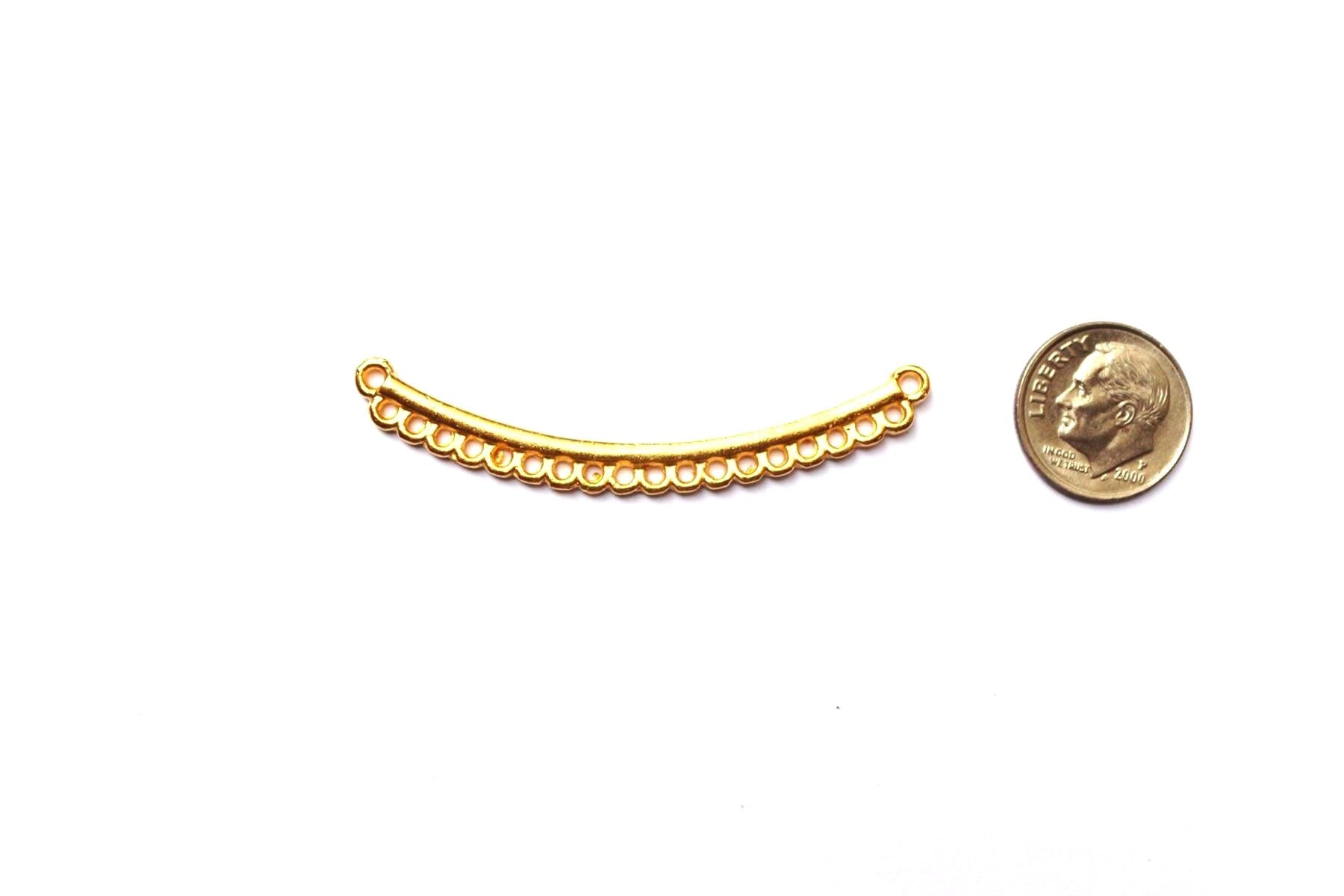 Gold Scalloped Pendant Component, Jewelry Making, Jewelry Supply, Charm Hanger, Gold Pendant, Jewelry Finding, Britannium, Pewter, Hanger