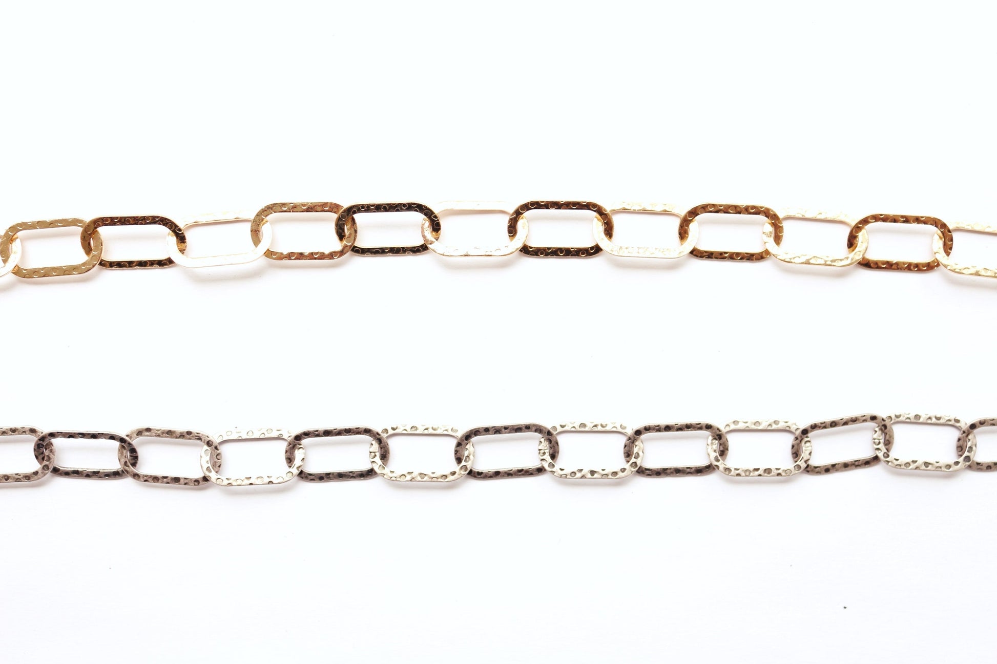 Large Hammered Paperclip Chain, Hammered Chain, Link Chain, Textured Chain, Jewelry Supply, Chain by the Foot, Bulk Chain, Supply