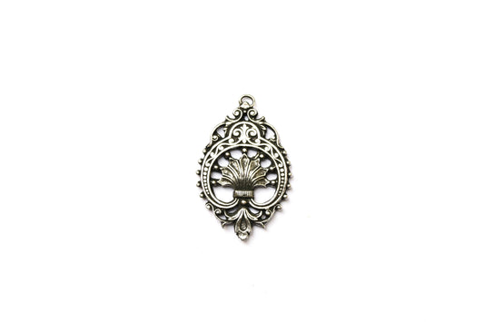 Vintage Britannium Ornate Teardrop Component, Pewter Component, Jewelry Making, Jewelry Supply, Jewelry Making, Teardrop Finding, Component