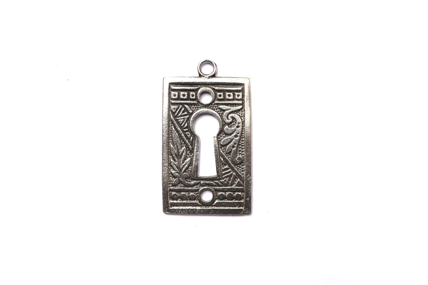 Lock and Key Pendant, Lock Charm, Lock Jewelry, Steampunk Charm, Gold Lock, Gold Pendant, Steampunk Jewelry, Keyhole Charm, Lock Pendant
