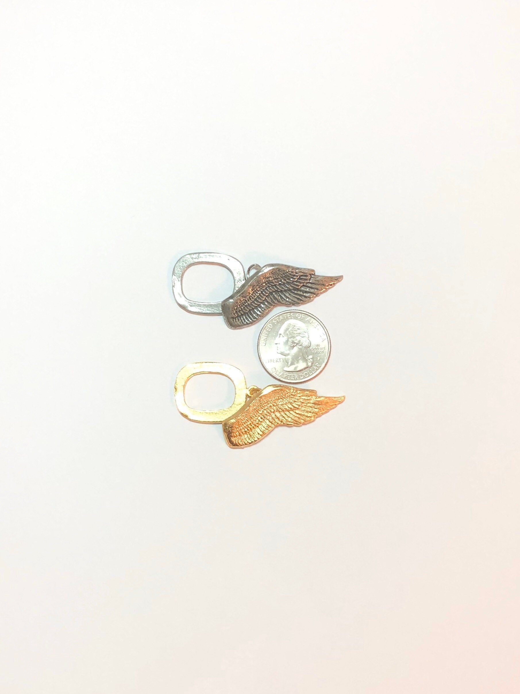 Angel Wing Toggle, Gold Toggle, Gold Clasp, Large Toggle, Statement Clasp, Gold Angel Toggle
