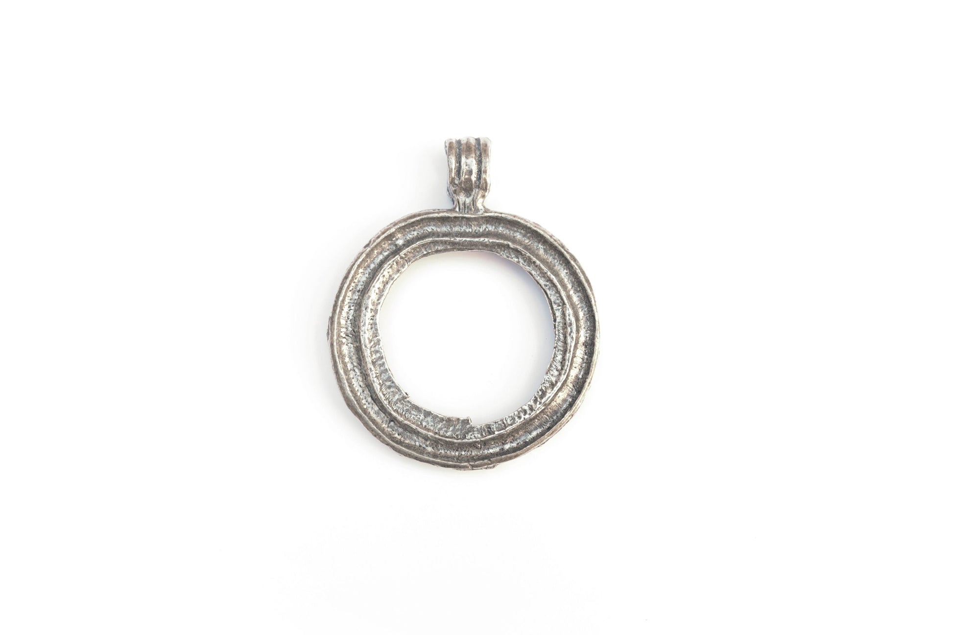 Doughnut Pendant, Medallion Pendant, Large Pendant, Silver Pendant, Statement Pendant, Jewelry Making, Circle Pendant