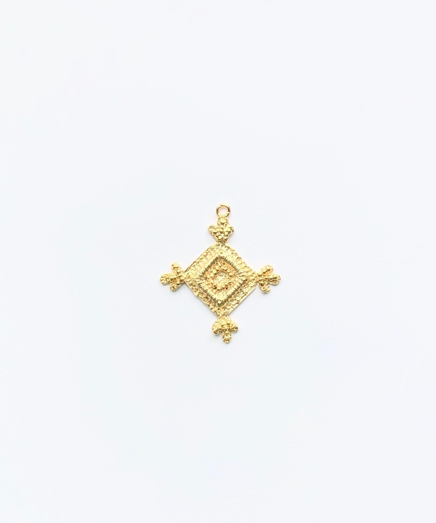 Ornate Pendant, Moroccan Charm, Gold Pendant, Silver Pendant, Gold Ornate Shield, Shield Charm, Jewelry Finding, Component