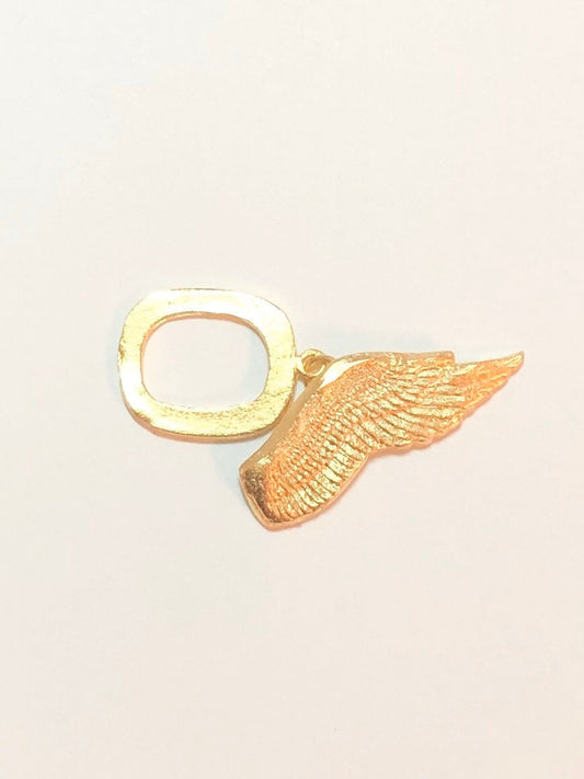 Angel Wing Toggle, Gold Toggle, Gold Clasp, Large Toggle, Statement Clasp, Gold Angel Toggle