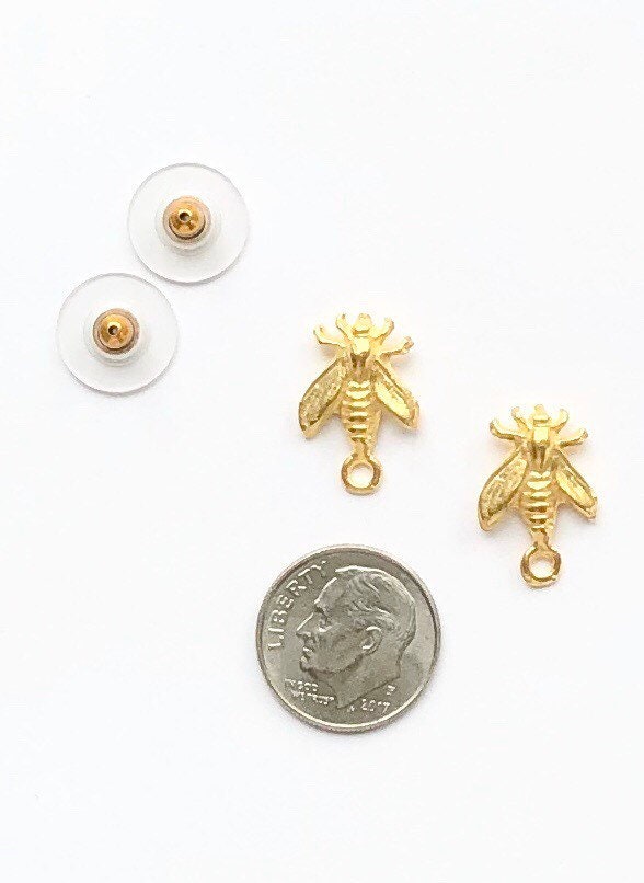 Bee Posts, Silver Posts, Gold Posts, Jewelry Making, Jewelry Design, Garden Posts, Summer Earrings, Jewelry Design, Earring Findings