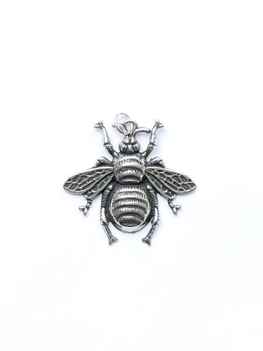 Bee Charm, Bumblebee, Queen Bee, Gold Charm, Silver Charm, Britannium, Honeybee, Bumble Bee, Pewter Charm, Bee Pendant
