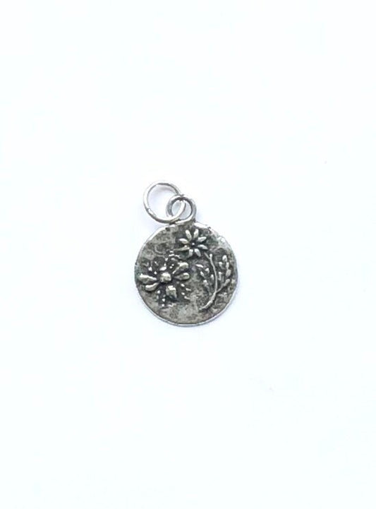 Bee Charm, Bumblebee, Queen Bee, Gold Charm, Silver Charm, Bee Garden, Honeybee, Coin Jewelry, Pewter Charm, Bee Coin, Garden Coin