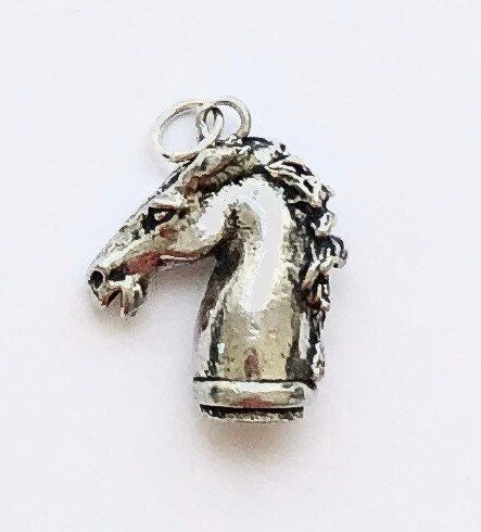 Gold Horse Head Charm, Pewter Charm, Horse Charm, Horse Necklace, Horse Jewelry, Equestrian Jewelry, Jewelry Finding
