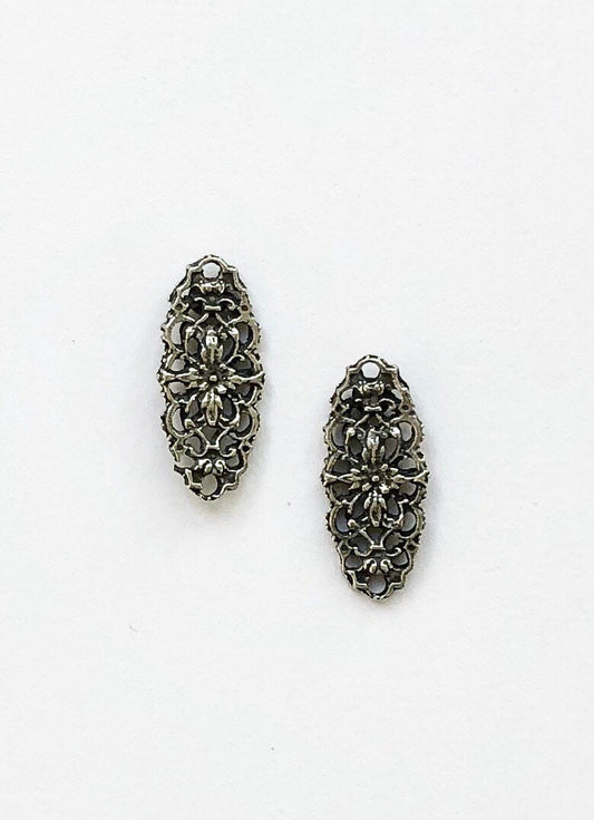 Vintage Post, Lace Connector Post, Gold Post, Silver Post, Antique Earring, Deco Post, Earring, Fancy Post