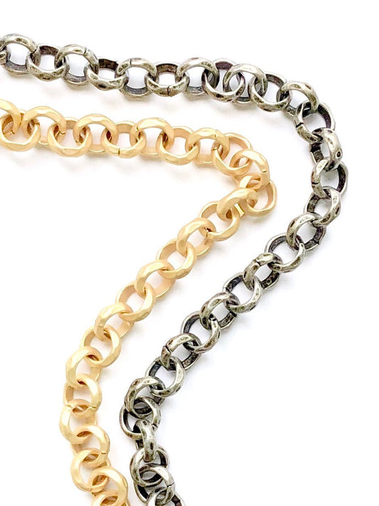 Heavy Hammered Chain, Bulk Chain, Wholesale Chain, Large Chain, Hammered Link, Jewelry Design, Silver Chain, Gold Chain, Jewelry Component