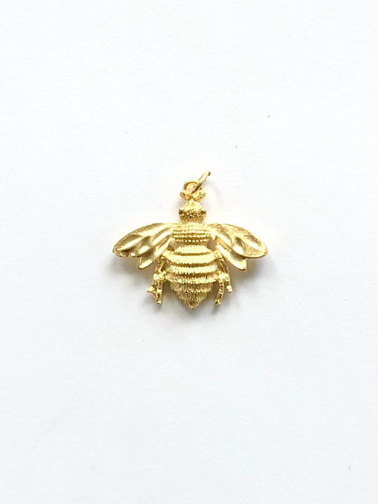 Bee Charm, Bumblebee, Queen Bee, Gold Charm, Silver Charm, Bee Pendant, Honeybee, Bumble Bee, Pewter Charm, Bee Pendant, Silver Bee