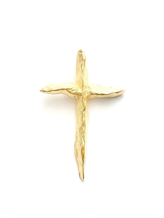 Large Gold Cross, Organic Cross, Cross, Gold Cross, Gold Charm, Silver Pendant, Silver Charm, Crucifix, Religious Charm