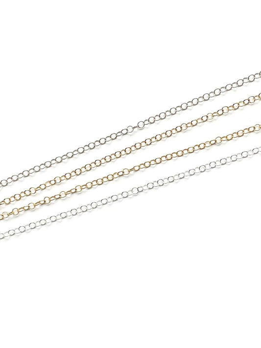 Fine Circle Chain, Small Textured Chain, Gold Chain, Extender Chain, Silver Chain, Delicate Chain, Small Loop Chain, Jewelry Design