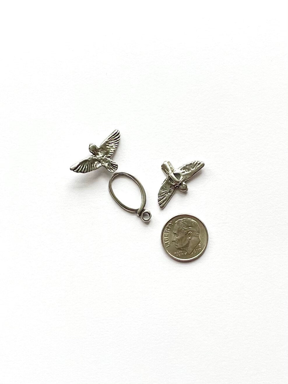 Bird Toggle, Small Toggle, Gold Toggle, Jewelry Design, Statement Necklace, Wing Toggle, Silver Toggle