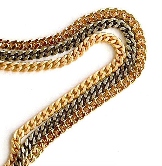 Medium Curb Chain, Flattened Curb Chain, Chain by the Foot, Gold Chain, Silver Chain, Jewelry Design, Wholesale Chain, Bulk Chain