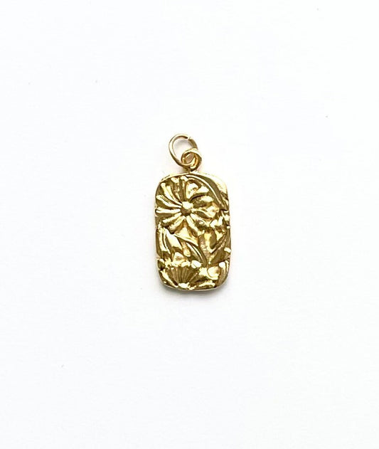 Gerber Daisy, Flower Charm, Flower Pendant, Daisy Charm, Charm Bracelet, Garden Charm, Gold Charm, Gold Pendant, Jewelry Supply