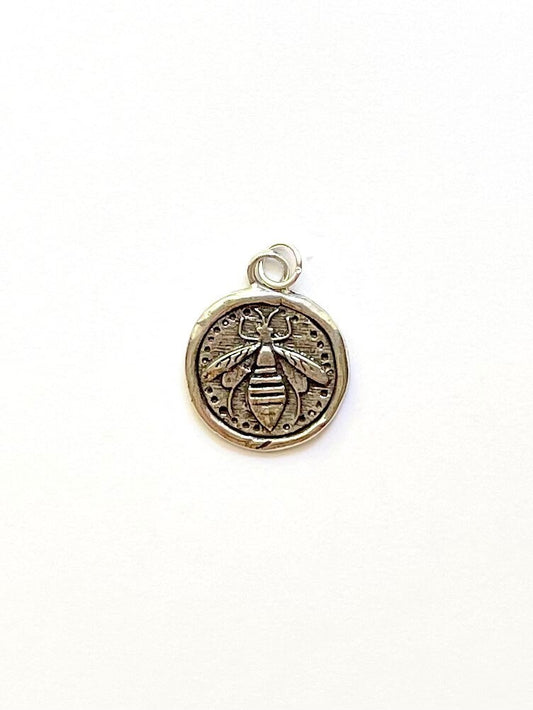 Bee Charm, Bumblebee, Queen Bee, Gold Charm, Silver Charm, Bee Pendant, Honeybee, Bumble Bee, Bee with a rim